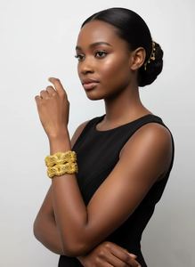 Designer 14K <b>Gold</b> Plated Copper Brass Traditional <b>Bangles</b> for Women Elegant Handcrafted Lightweight Bridal Wedding Jewelry - Product Image 2