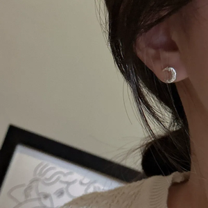 Pendientes de Plata de Ley S925 con Textura de Amor, Estilo Coreano, Sencillos, Retro y a la Moda - Product Image 3