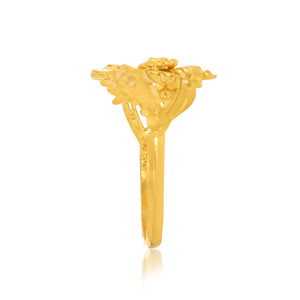Bloom and Blossom <b>Kids</b> Gold <b>Ring</b> Luxury Gold Finish Flower Design <b>Ring</b> for <b>Kids</b> Traditional Floral Openwork Fashion <b>Ring</b> - Product Image 3