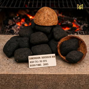 Briquetas de Carbón de Coco de Alto Rendimiento 50x50x20 mm de Larga Duración para Parrillas de Barbacoa, Exportación a Granel - Product Image 5