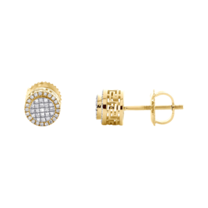 0.10 Ct Natural Round Brilliant Cut Diamond Cluster <b>Stud</b> <b>Earrings</b> 10k Yellow Gold Luxury <b>Fine</b> Jewelry for Women - Product Image 3