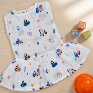 Robe en coton pour bébé fille, axée sur le confort, avec une texture douce et un design élégant et ludique, pour tous les jours et les occasions spéciales - Product Image 3