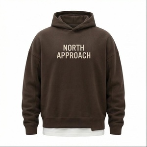 เสื้อฮู้ดผู้ชาย North Approach สีน้ำตาล ผ้าฝ้ายเฟรนช์เทอร์รี่ สวมใส่สบาย ทรงปกติ พิมพ์ลายด้านหน้า เหมาะสำหรับใส่ในฤดูใบไม้ร่วง - Product Image 1