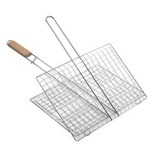 Cesta de acero inoxidable multiusos para asar pescado, verduras, paneer, pollo y carne. - Product Image 1