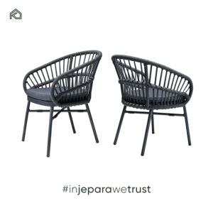 Chaises de jardin d'extérieur modernes en aluminium, rotin, corde tressée, imperméables, durables, écologiques - Dion - Product Image 5