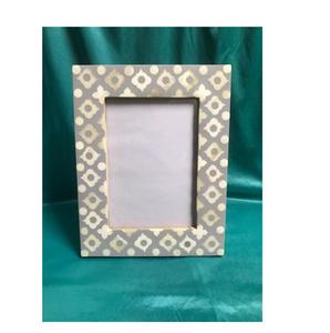 Handmade Blue <b>White</b> Checkered Bone Inlay Photo <b>Frame</b> Decorative Tabletop Picture <b>Frame</b> for Home Decor - Product Image 3