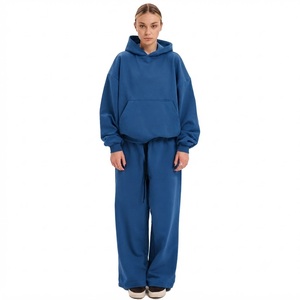 Oversized Ladies Hoodie Pant <b>Set</b> Oversized Pullover Hoodie Elastic Waist Pants Fashion Matching Outfit - Product Image 6