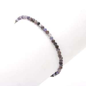 สร้อยข้อมือลูกปัดพลอยไอโอไลต์ทรงกลมเจียระไนธรรมชาติ ขนาด 3 มม. สร้อยข้อมือหินทำมือแบบเรียบง่ายสำหรับผู้หญิงและผู้ชาย ราคาขายส่งจำนวนมาก - Product Image 1