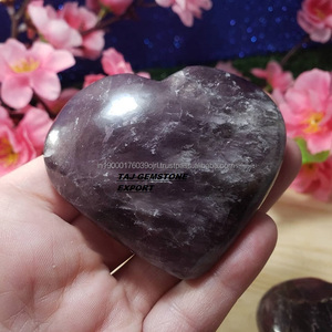 Piedras preciosas curativas de 2 pulgadas de cristal de corazón hinchado de amatista natural al por mayor para Reiki y Feng Shui - Product Image 1