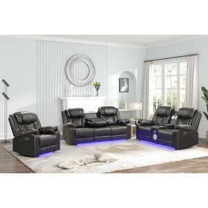 Canger Modern Contemporary LED Power <b>Recliner</b> Chair Gray Wood and Metal Frame - Product Image 5