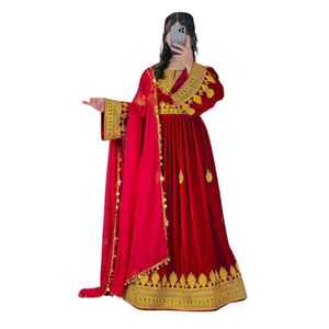 Vestidos de Novia Afganos de Alta Calidad, a la Moda, para Mujer, Tallas Personalizadas, Corte en A, Encaje, Manga Larga, Bordados, Largos - Product Image 1