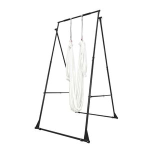 Amache da yoga con supporto per altalena con capacità massima di carico di 200 kg, struttura triangolare, attrezzatura aerea, schiuma EVA da 2 m - Product Image 1