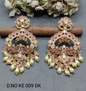 Boucles d'oreilles Fashion Dangle Mehandi avec bijoux Moissanite KE 009 DK C1 - Product Image 3