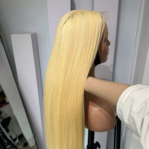 Perruque cheveux humains lisses blond 613 extensions de cheveux humains de couleur, qualité de luxe - Product Image 3