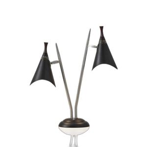 Contemporary Brass <b>Table</b> Lamp with <b>Matte</b> Finish, Stylish Bedroom and Office Desk Light - Product Image 4