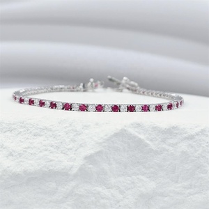 Pulsera de Tenis de Plata de Ley 925 con Cadena Fina y Eslabones, Estilo Clásico, 4 Capas, Chapada en Rodio, con Circonita, para Uso Diario y Bodas, para Mujer - Product Image 1