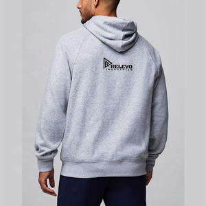 Sweat à capuche zippé personnalisé de haute qualité, coupe classique, poignets élastiques, poche zippée, décontracté, sans cordon, en coton et polyester pour homme - Product Image 2