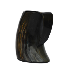 Taza de cuerno de búfalo de diseño elegante, de resina y madera, ideal para beber, con acabado natural y soporte. - Product Image 5