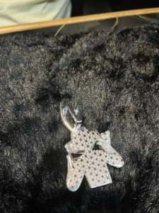 Collier pendentif lapin en moissanite de luxe, design lapin de dessin animé entièrement serti de pierres, bijoux hip-hop avec pierres étincelantes, pièce audacieuse - Product Image 2