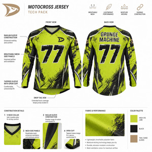 Maillot de motocross personnalisé à sublimation, respirant, en micro-mesh, à manches longues, pour la course MX - Product Image 5