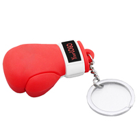 Premium Leather High Quality Light Thermal Boxing Keychain Boxing Gloves Shape Customized Logo Print Corporate Gift Daily Use