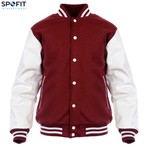 Men's Varsity Jackets Wholesale Blank Letterman Jackets Custom Logo Plain Baseball Jacket for Men Streetwear Custom Fashion OEM - Product Image 1