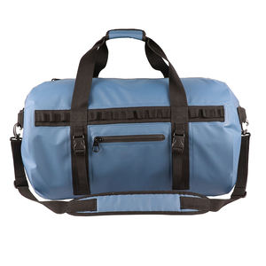 Sac de voyage en nylon 600D bleu avec sangles noires réglables, grande capacité, résistant à l'eau, design solide et tendance pour le sport et les voyages - Product Image 1