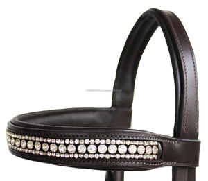 Bride en cuir de cheval en gros de qualité supérieure de qualité supérieure avec rênes accessoires d'équitation confortables et durables pour le spectacle d'entraînement - Product Image 2