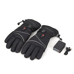 Black Full Finger Riding Gloves With Heated Control And Adjustable Wrist Strap For Winter Use - Product Image 2