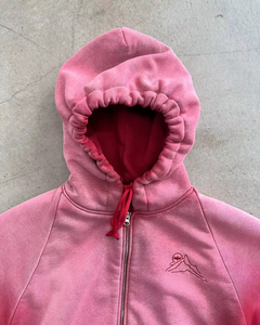 Sudadera con capucha corta vintage personalizada con cremallera ajustable, de tejido grueso, con lavado ácido y efecto desgastado por el sol, para hombre y mujer. - Product Image 2