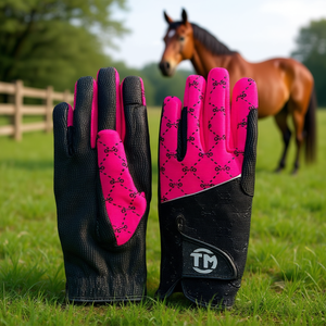 <b>Funky</b> Unisex Summer Horse Riding Gloves Model TM STARTECH Four-Way Stretch Fabric Back Digital Synthetic Leather Palm Silicone - Product Image 3