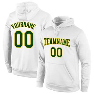 Sweat-shirt à capuche blanc personnalisé pour homme avec nom et numéro d'équipe, impression par transfert thermique, coupe classique, pull en coton tricoté décontracté - Product Image 3