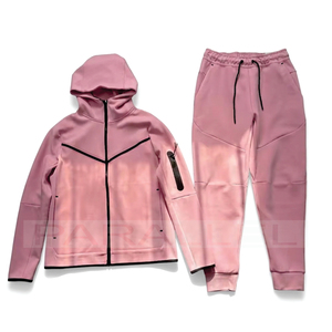 Conjunto de Sudadera con Cremallera y Pantalones Deportivos Holgados para Hombre, Trajes Deportivos Personalizados de Felpa Gruesa, 2 Piezas, Casual, Transpirable - Product Image 3