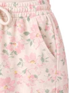 Conjunto de dos piezas para mujer: top corto con estampado floral y shorts con cordón, color rosa rubor, estilo casual, para descansar, venta al por mayor del fabricante. - Product Image 6