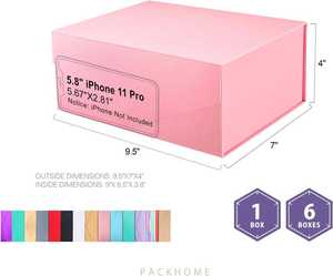 Caja de Regalo Magnética Rosa de Cartón Rígido de Lujo de 10 x 6 x 3 Pulgadas para Regalos, Empaque Minorista y Cajas de Regalo al por Mayor - Product Image 4