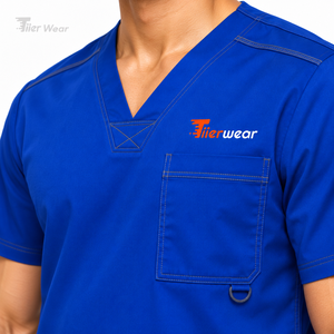 Ensemble d'uniformes médicaux pour hommes, infirmiers, en coton et polyester de qualité supérieure, doux, respirant, durable, vêtements de travail pour hôpital, uniforme médical personnalisé pour hommes - Product Image 6