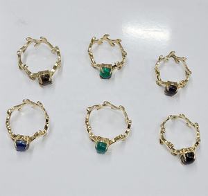 Anillos de Latón con Cuentas de Bisutería para Mujer, Tamaño Ajustable, GC-RG-297, para Regalos de San Valentín, Exportación a India y Todo el Mundo - Product Image 1
