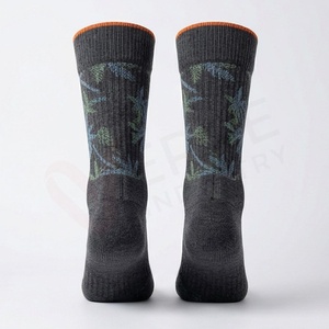 Men's Crew <b>Socks</b> Jacquard Floral Pattern Wool Nylon <b>Thick</b> Knitted Thermo <b>Winter</b> Daily Wear Regular Style - Product Image 2