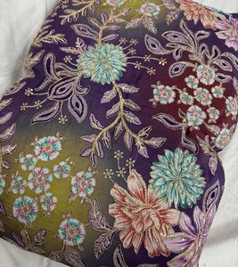 Pure Natural Eco-Friendly Dyed Crepe Position Print Patch Heavily Embroidered Fabric Top Selling Beautiful Fabric for Bulk - Product Image 3