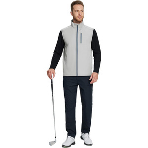 Minimalist Men Golf Vest Matte Finish Softshell Body <b>Warmer</b> Solid Color Performance Athletic Gilet Daily Wear - Product Image 3