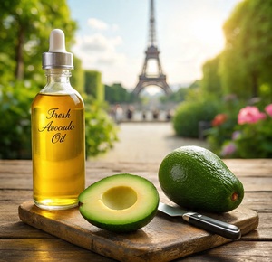 Huile d'avocat biologique HIMVEDA Persea Gratissima pressée à froid 100% pure naturelle, huile végétale pour les soins de la peau et les massages - Product Image 1