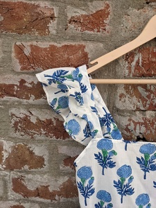 Vestido indio de algodón estampado a mano, 100% algodón, vestido largo con bordado floral, cuello cuadrado, túnica para mujer - Product Image 6