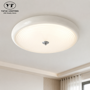 Plafonnier encastré rond moderne 58W LED à trois températures de couleur, en fer et verre, pour chambre et salon intérieurs - Product Image 1