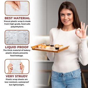 Fogli di plastica trasparente 10X10.75 pollici confezione 1000 involucri Sandwich pretagliati fogli di involucro di plastica per involucro Sandwich - Product Image 3