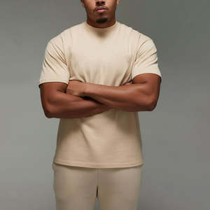 T-shirt pour homme en tissu de coton ultra doux, séchage rapide, couleur beige palin, manches courtes, léger, t-shirt basique pour usage décontracté - Product Image 2