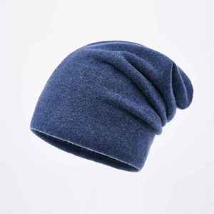 Winter Beanies Hats Luxury Embroidery <b>Plain</b> Knit Wool Bennie <b>Caps</b> - Product Image 5