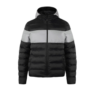 Custom Logo Boxy New Design Custom Logo Hood Puffer Men's Jackets <b>Stand</b> Up Collar Button Up Hooded Quilted Latex puffer jacket - Product Image 1