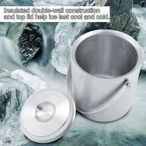 Cubo de Hielo Aislado de Doble Pared 100% Acero Inoxidable Plateado para Fiestas y Bares, Diseño Clásico, Ideal para Camping, Venta al por Mayor Directa de Fabricante - Product Image 6