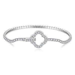 Silver <b>Rose</b> Gold Plated Moissanite Tennis Bracelet Pear Cut Channel Setting Geometric Design Trendy Unisex Everyday Wear Wedding - Product Image 1