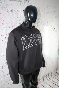 KENNY BLACK Sweat-shirt à col montant 100% NOIR Broderie appliquée Sweat-shirt à col large URBAN PRODUCTIONS - Product Image 4